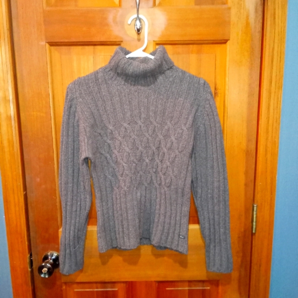 Fisherman out of Ireland wool cashmere blend brown turtleneck sweater size S